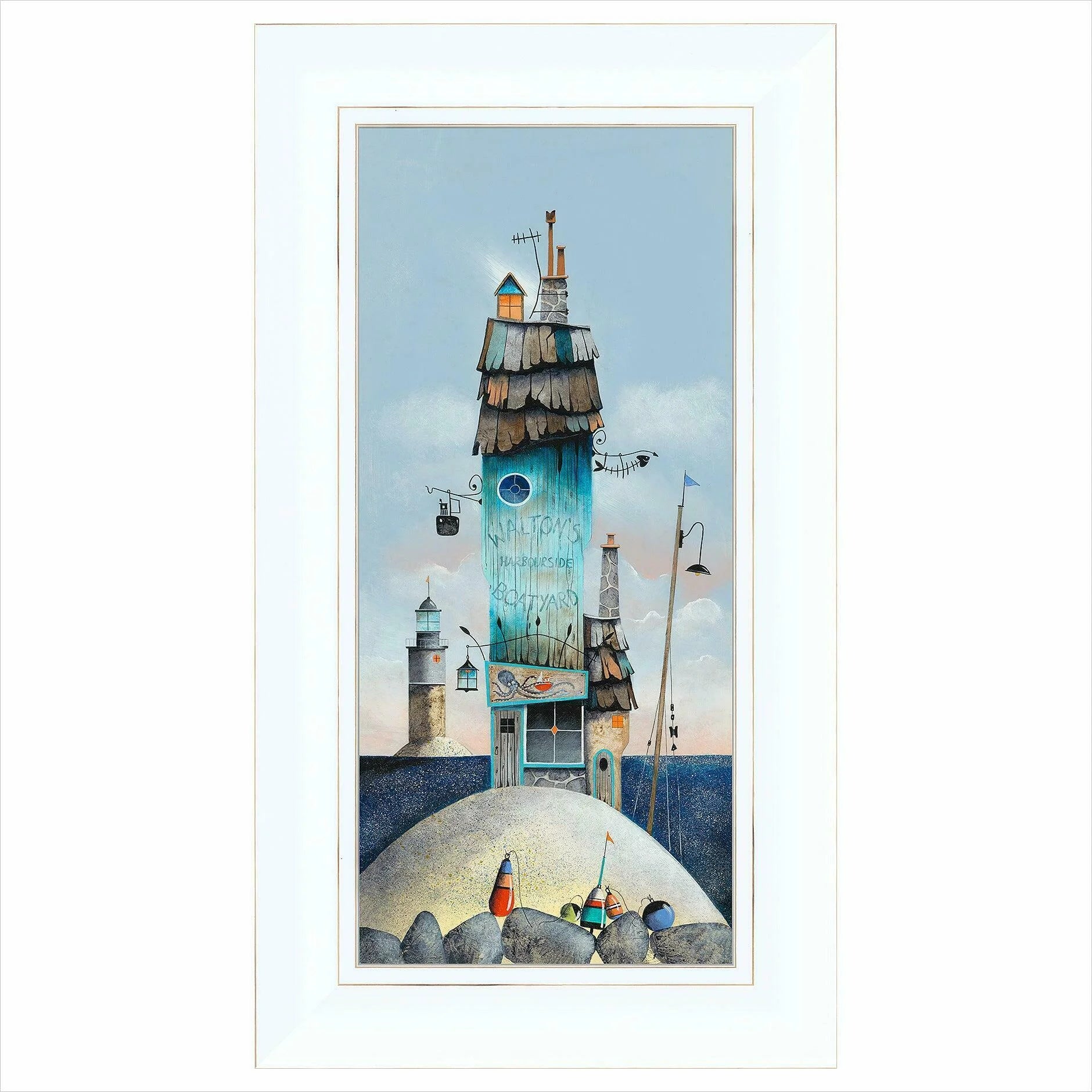 Harbourside Boatyard Framed Limited Edition Print by Gary Walton